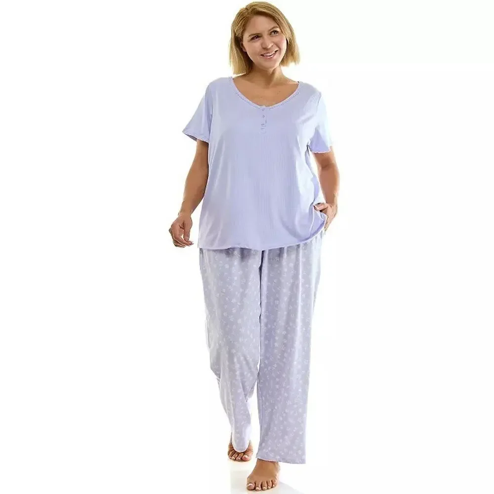 Croft & Barrow 1X Pajamas Cozy Lux Soft Sleep Set Purple Lilac Pockets Stretch